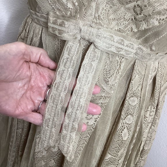 Anna Sui Lace & Tulle Babydoll Dress Midi Sz 12 - Picture 6 of 12